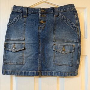 Roxy Blue Denim Mini Skirt with Button Detail